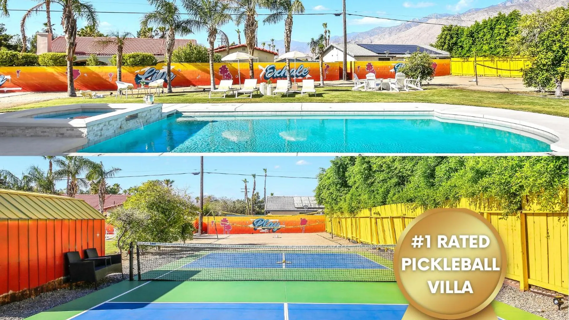 New! Dolce Villa - Volleyball, Heated Pool, Spa, Gameroom 팜 스프링스